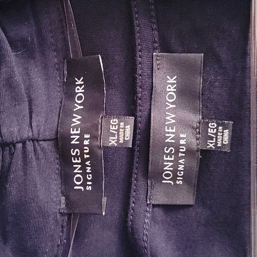 Jones New York Signature Navy Sleeveless Tank Top w/Matching Cardigan EUC XL - Picture 5 of 7